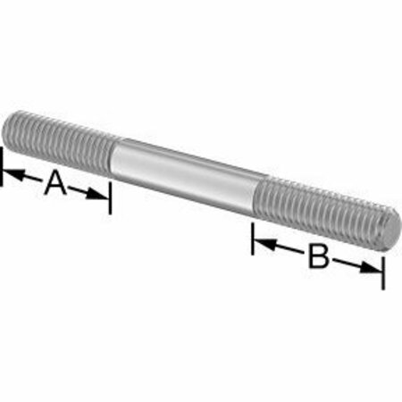 BSC PREFERRED 18-8 Stainless Steel Threaded on Both Ends Stud 3/8-16 Thread Size 4 Long 1-1/4 Long Threads 98962A430